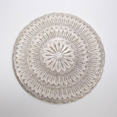 Circular Filigree Solid Silver Serving Tray