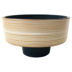 Circular Footed Ikebana Pottery Bowl