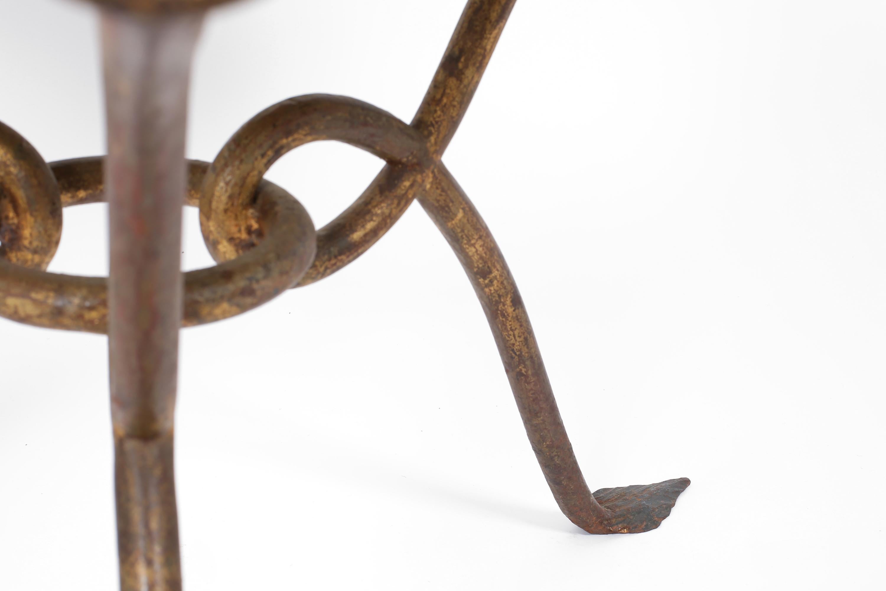 Circular Gilt Iron Occasional Side Table by René Prou 4