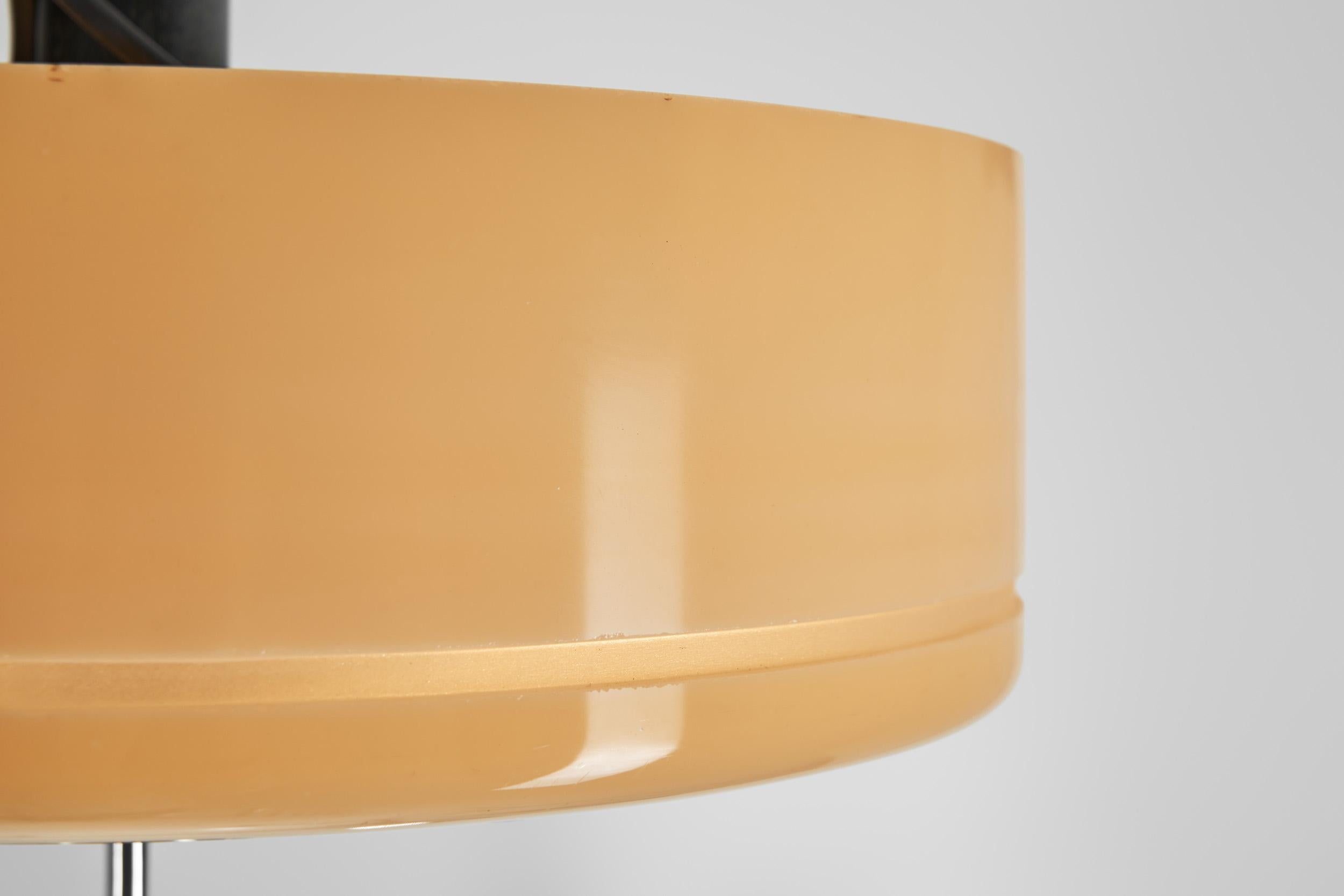 Plafón Circular de Cristal con Metal Cromado y Madera Ebonizada, Europa Años 30 en venta 6
