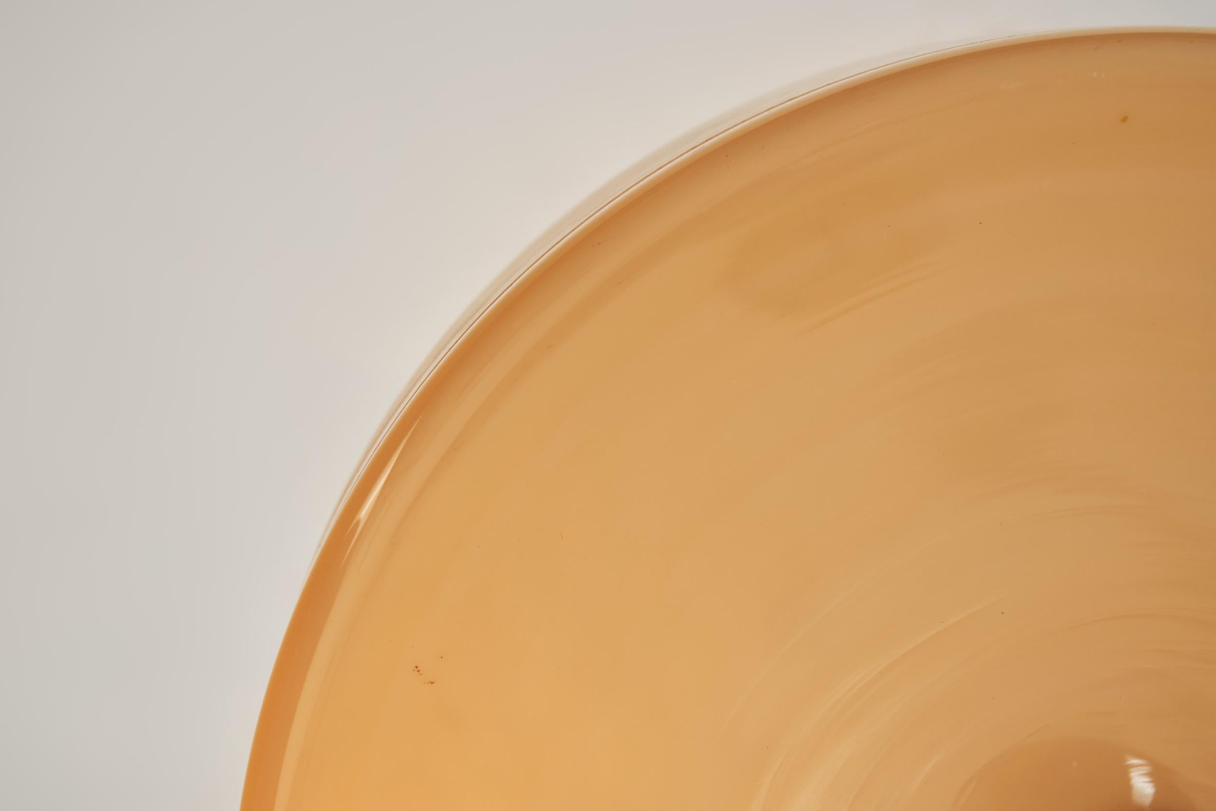 Plafón Circular de Cristal con Metal Cromado y Madera Ebonizada, Europa Años 30 en venta 7