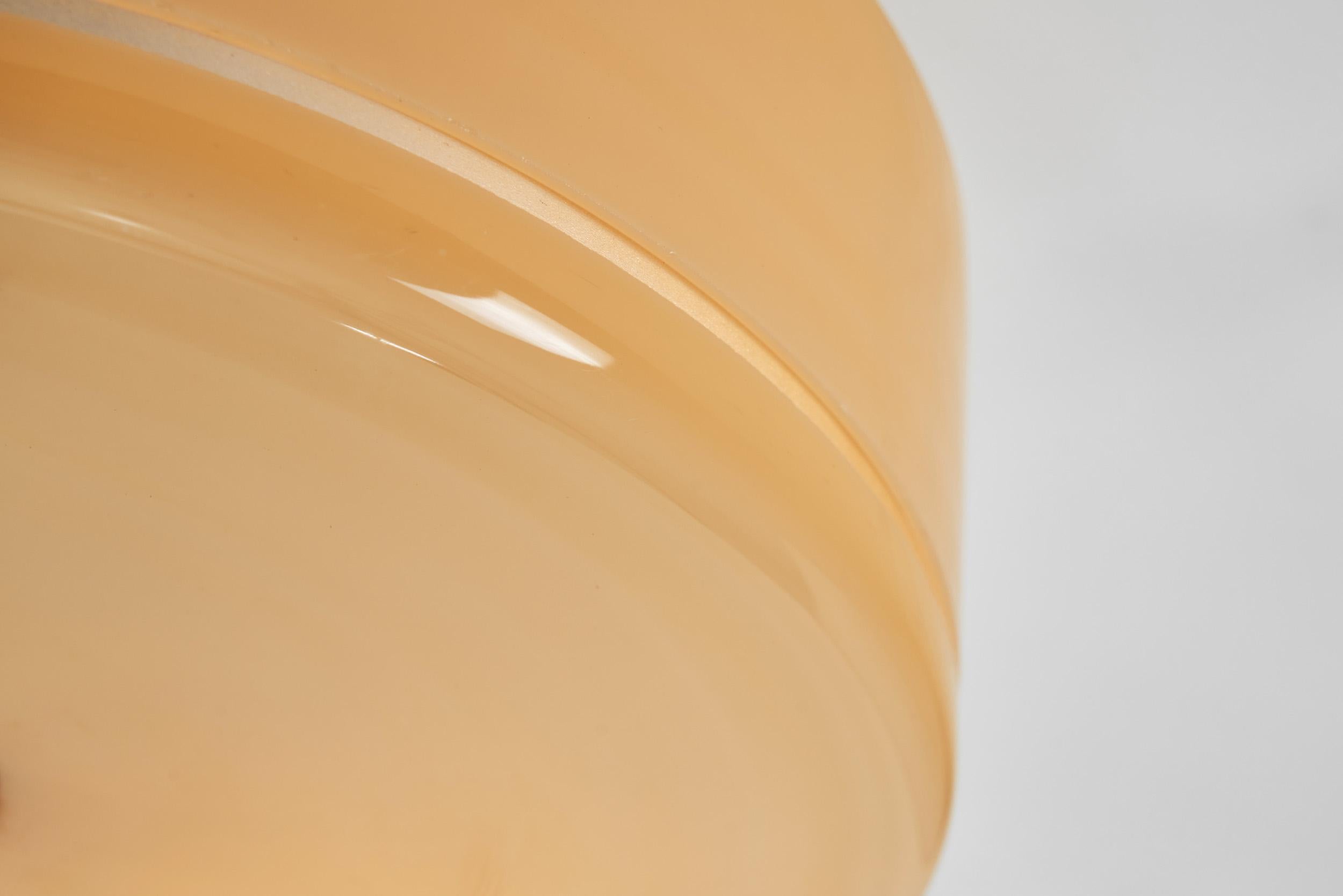 Plafón Circular de Cristal con Metal Cromado y Madera Ebonizada, Europa Años 30 en venta 8