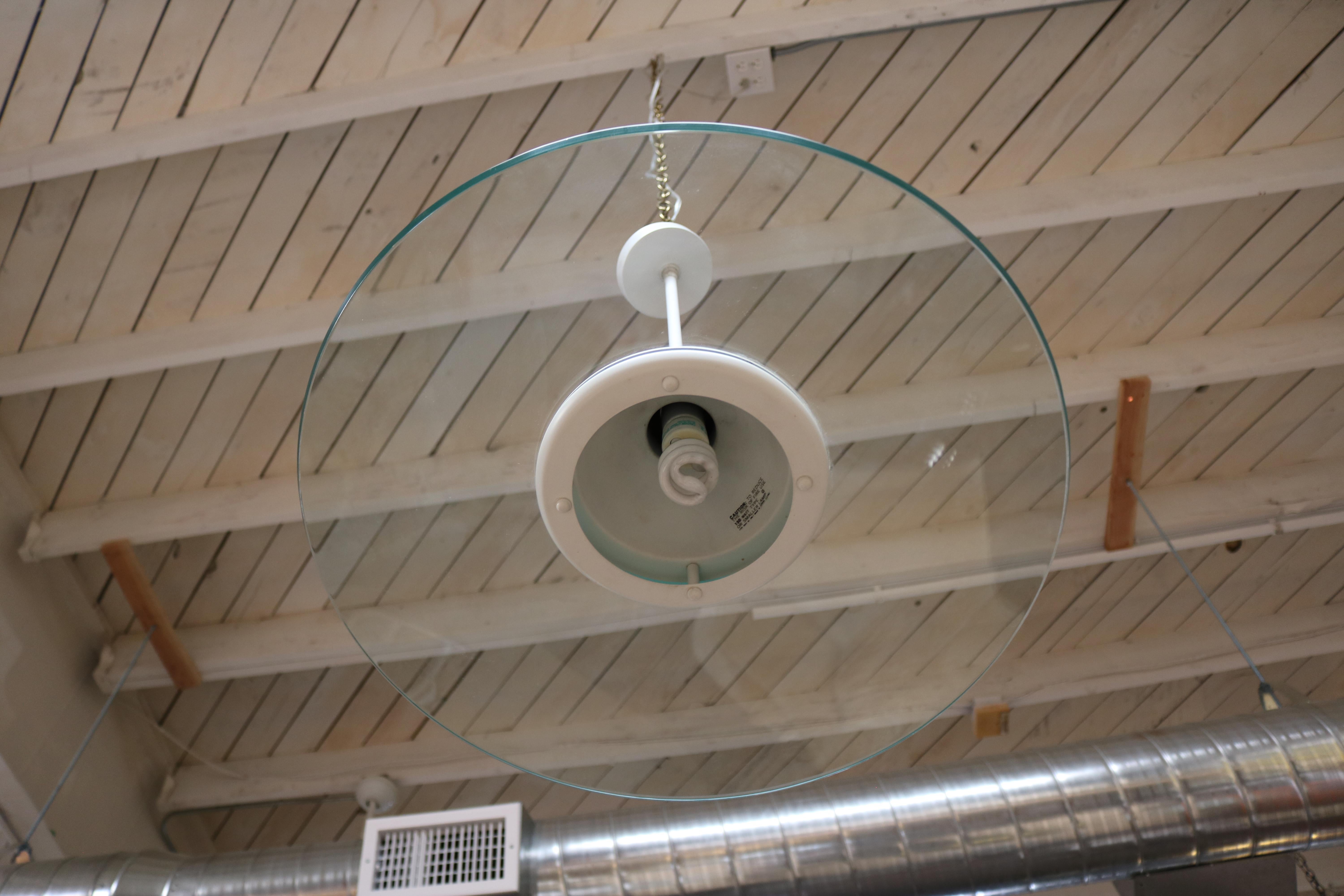 circular glass ceiling light