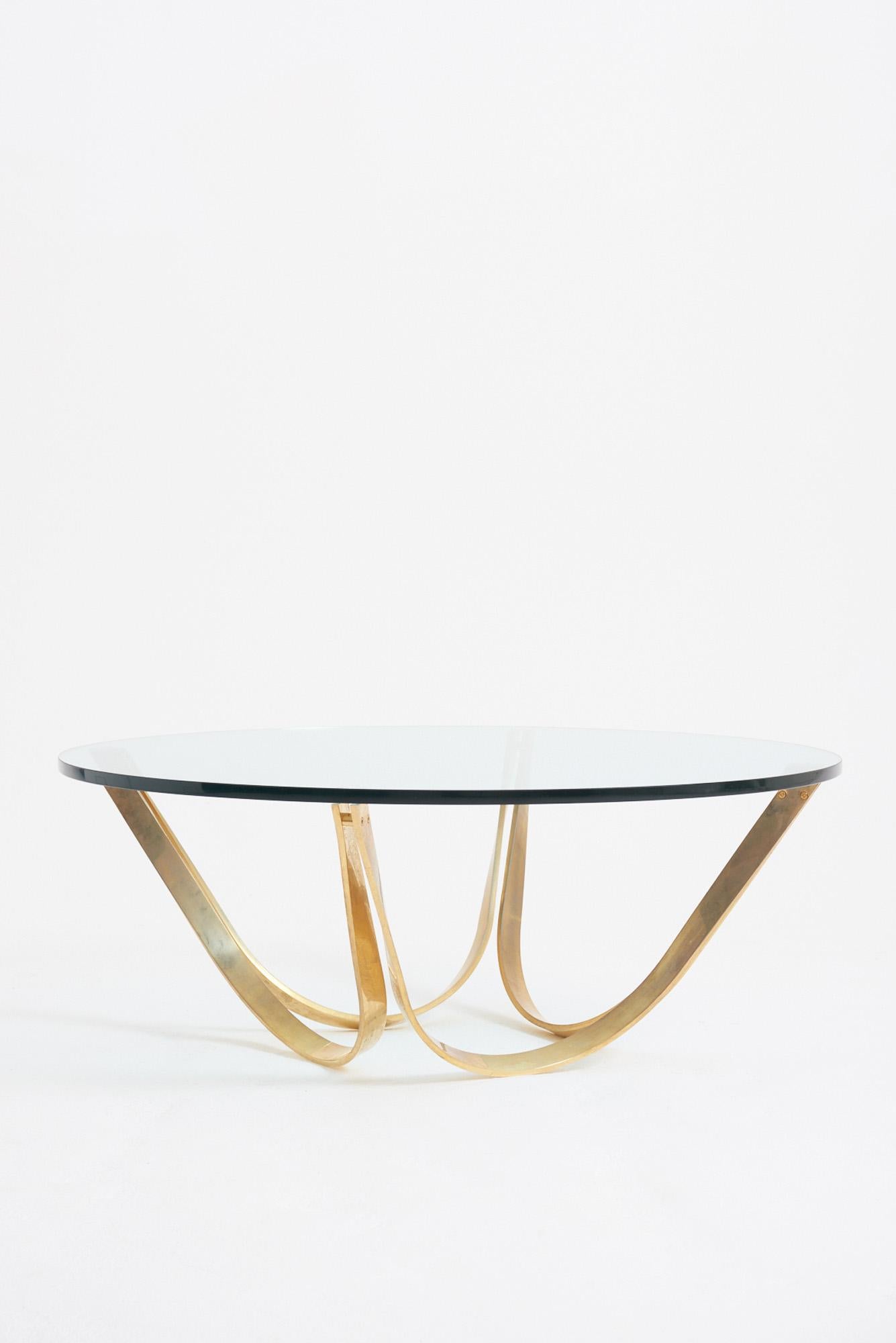 20th Century Circular Glass Top Coffee Table