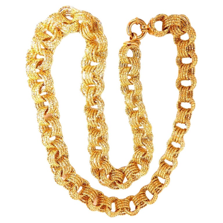 Circular Gold Link Necklace 14kt at 1stDibs