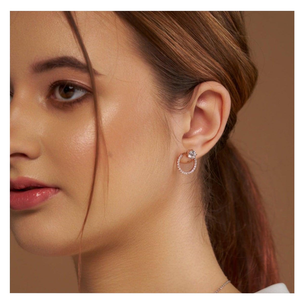 Circular Halo Moissanite Earring 925 Sterling Silver Everyday Studs Earring Gift