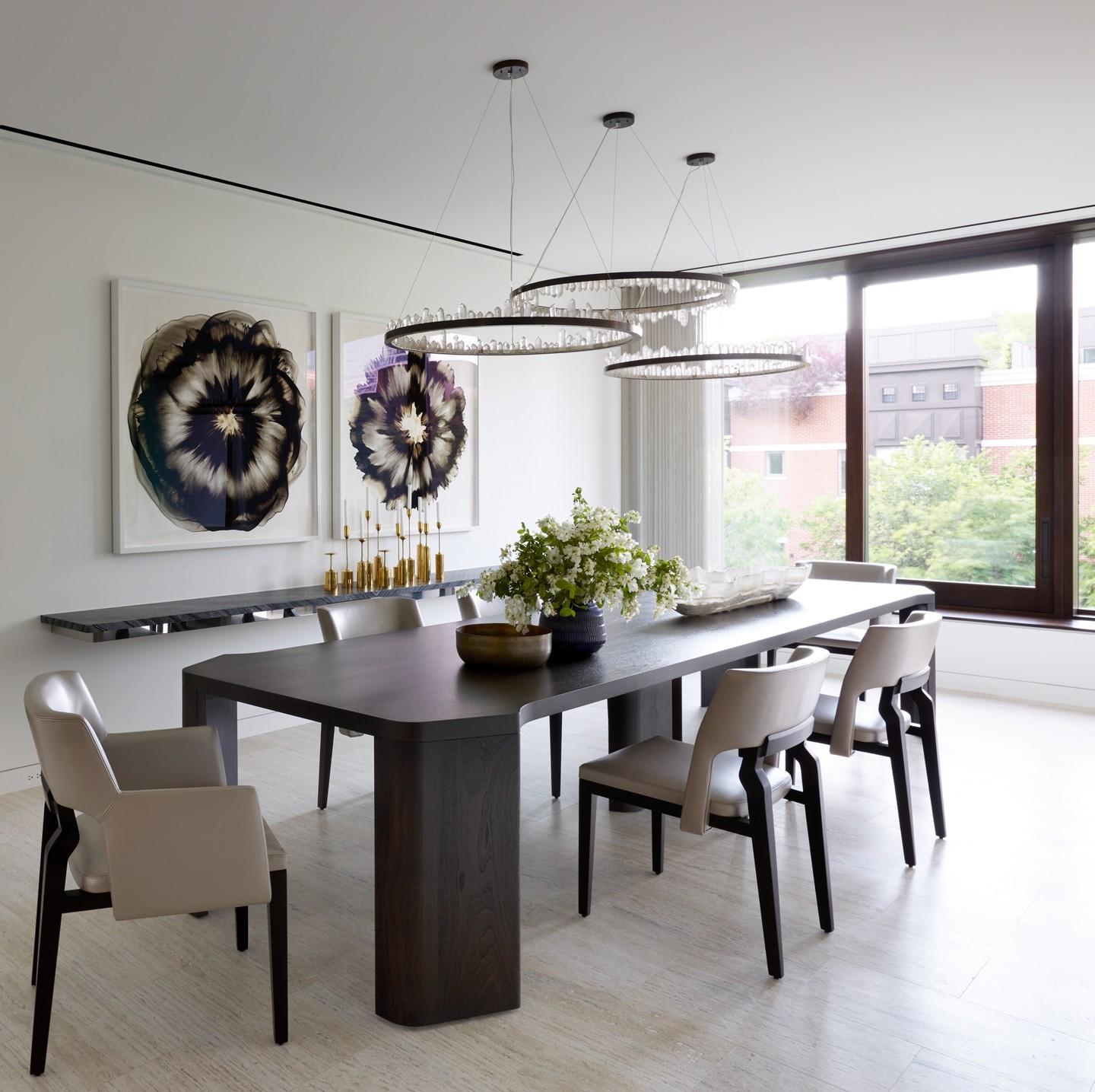 Downward Circular Ring Natural Quartz Crystal Pendant Light by Christopher Boots in vendita 2