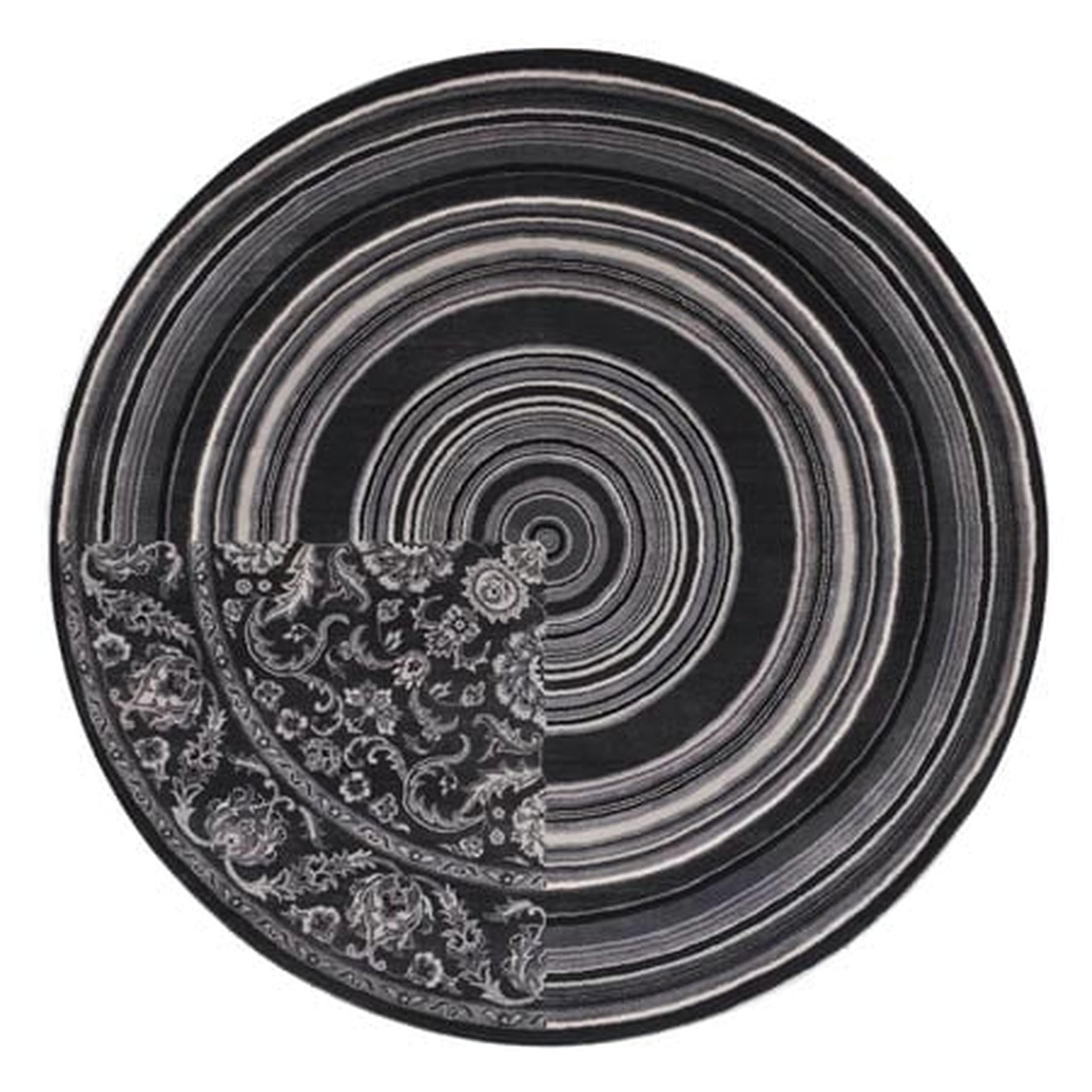 Tapis circulaire en laine gris et blanc noué à la main par Richard Hutten, 2010 en vente 1