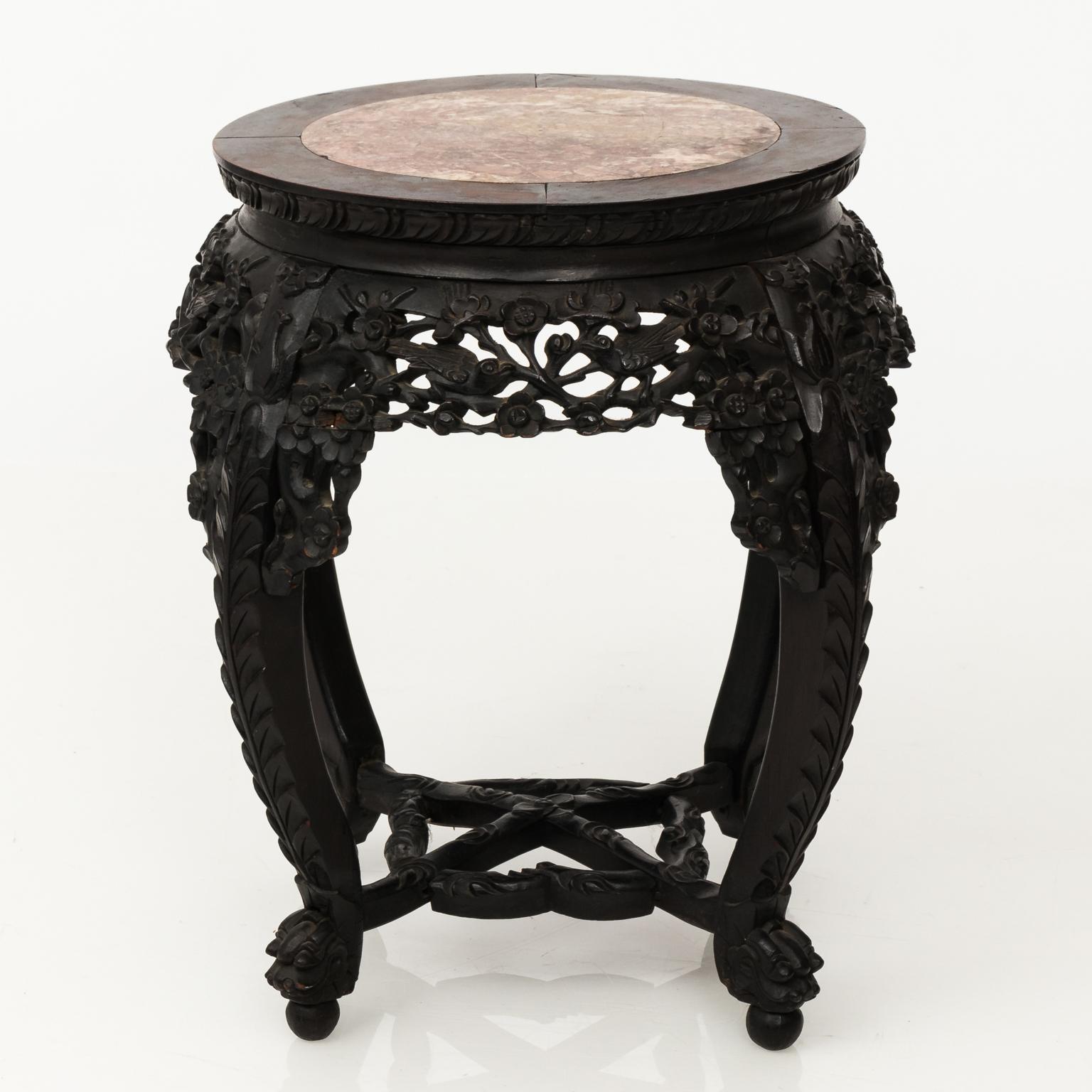 Circular Hardwood Chinese Export Table, circa 1890 5