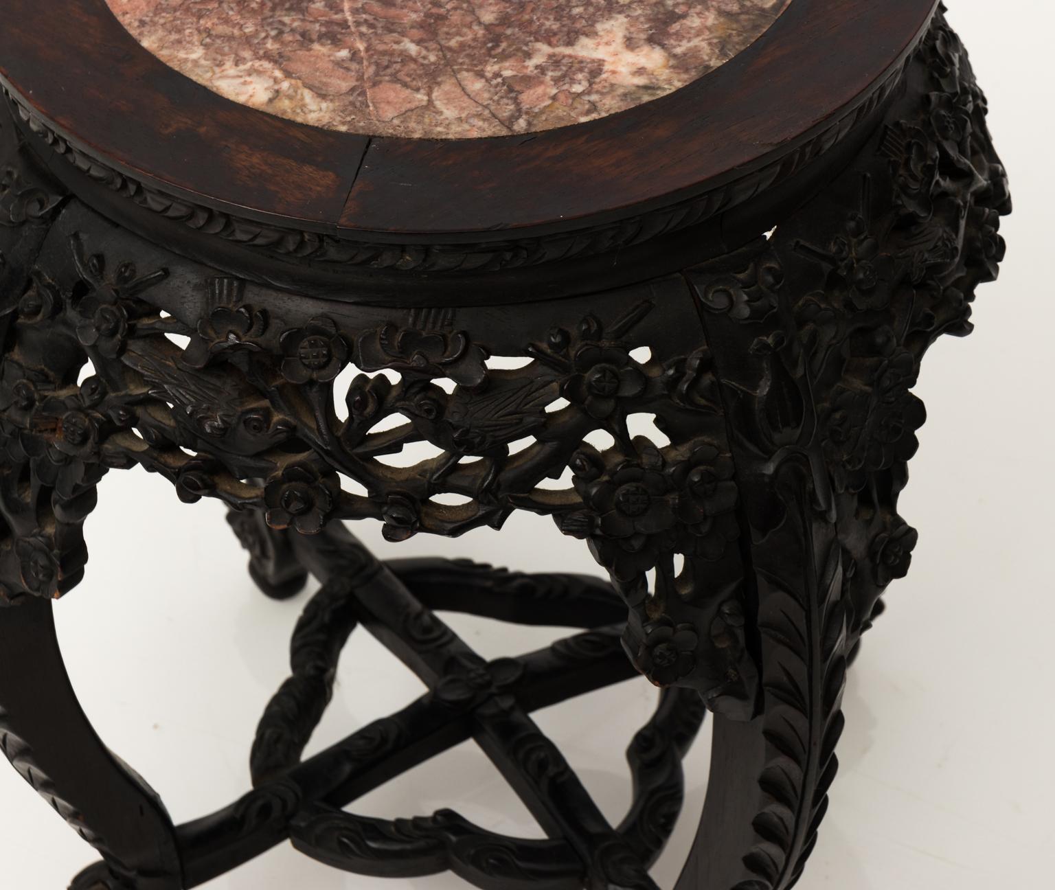 Circular Hardwood Chinese Export Table, circa 1890 In Good Condition In Stamford, CT