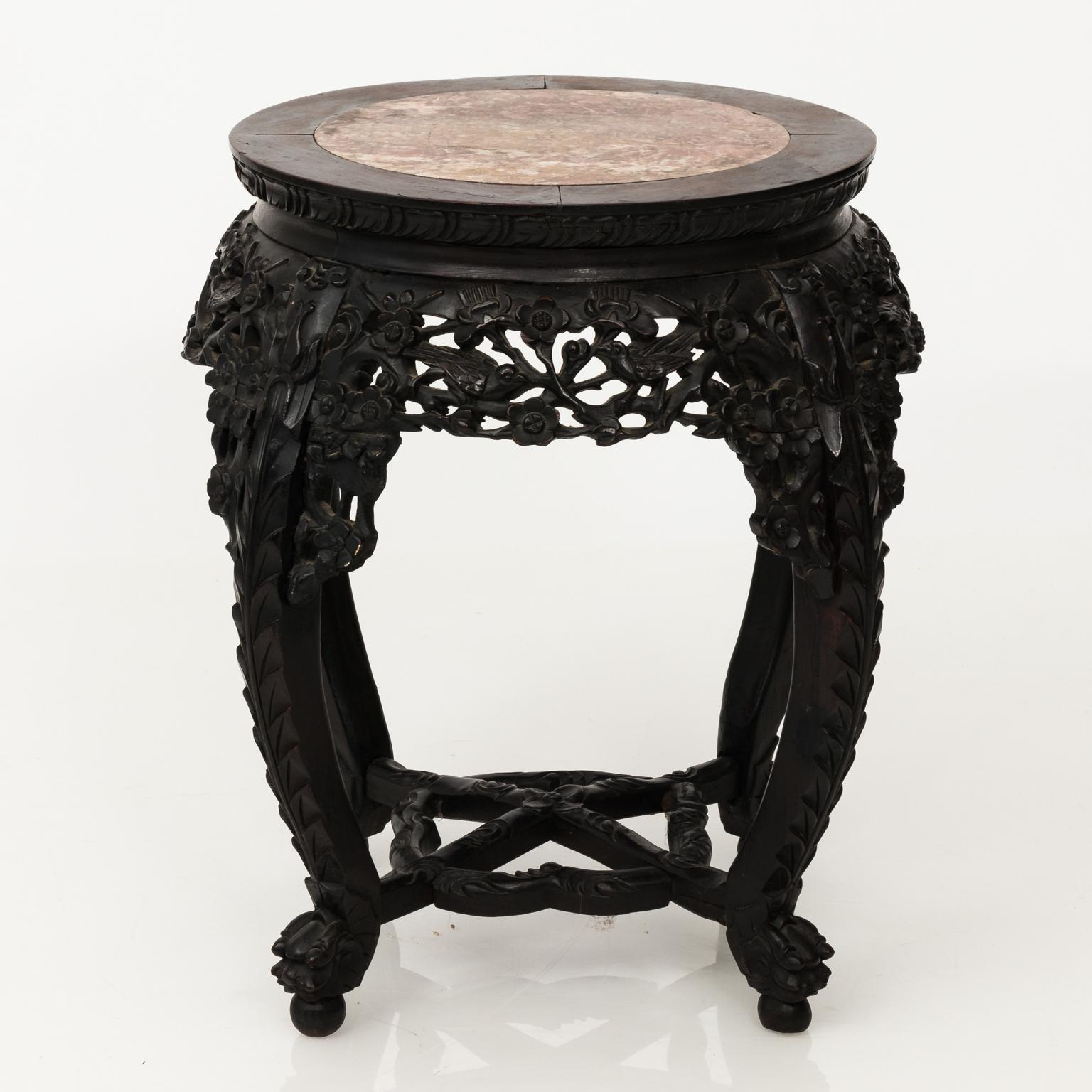 Circular Hardwood Chinese Export Table, circa 1890 3