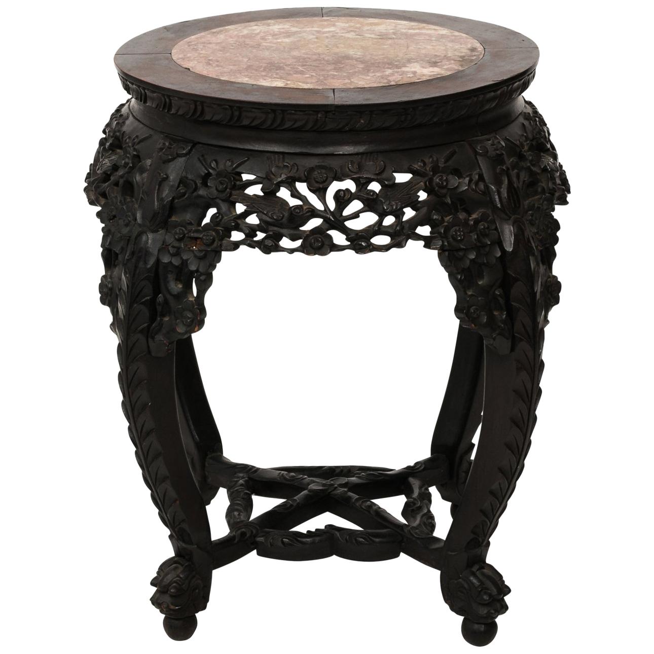 Circular Hardwood Chinese Export Table, circa 1890