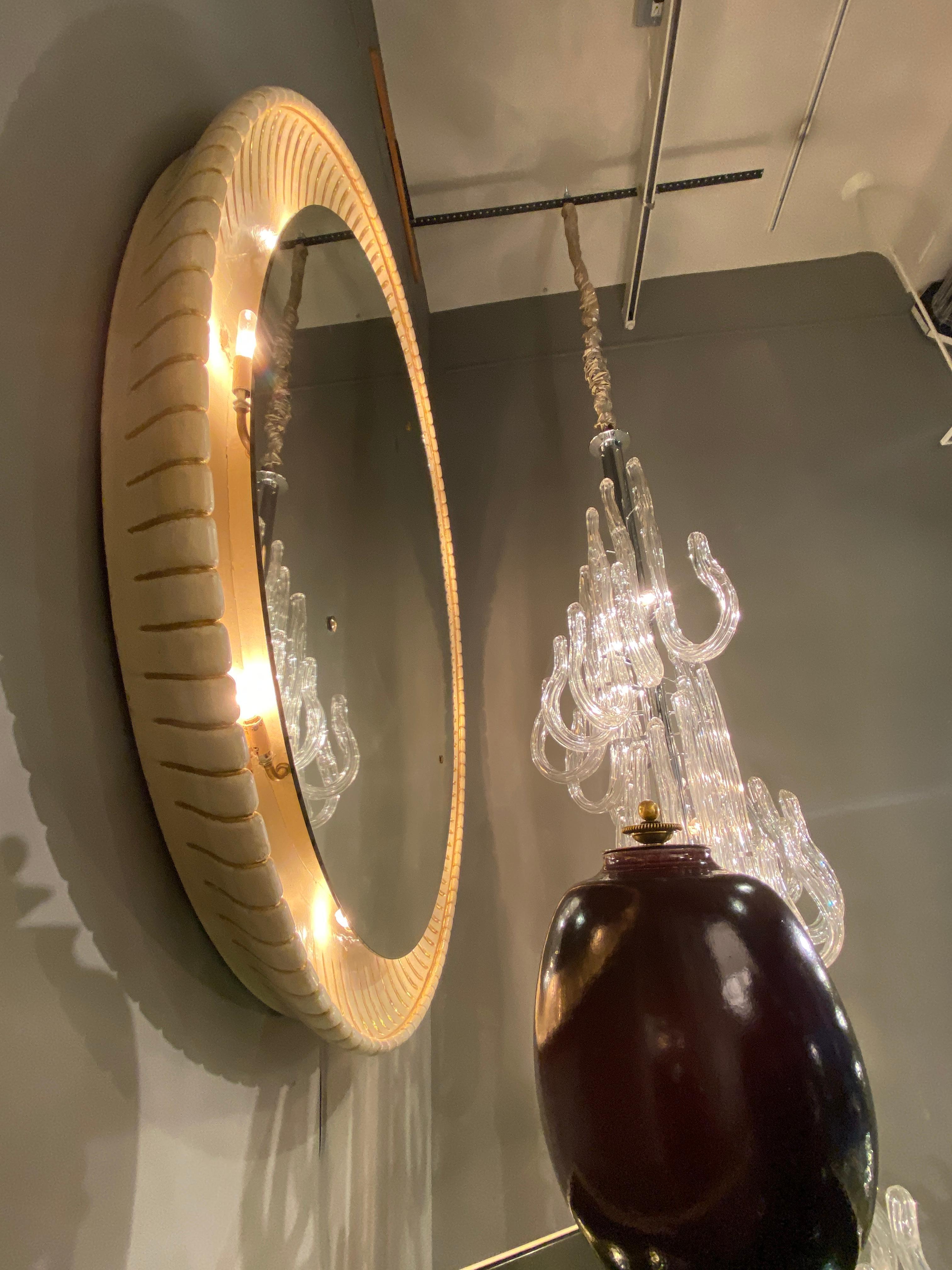 Circular Illuminated Mirror, Italy, circa 1940 1