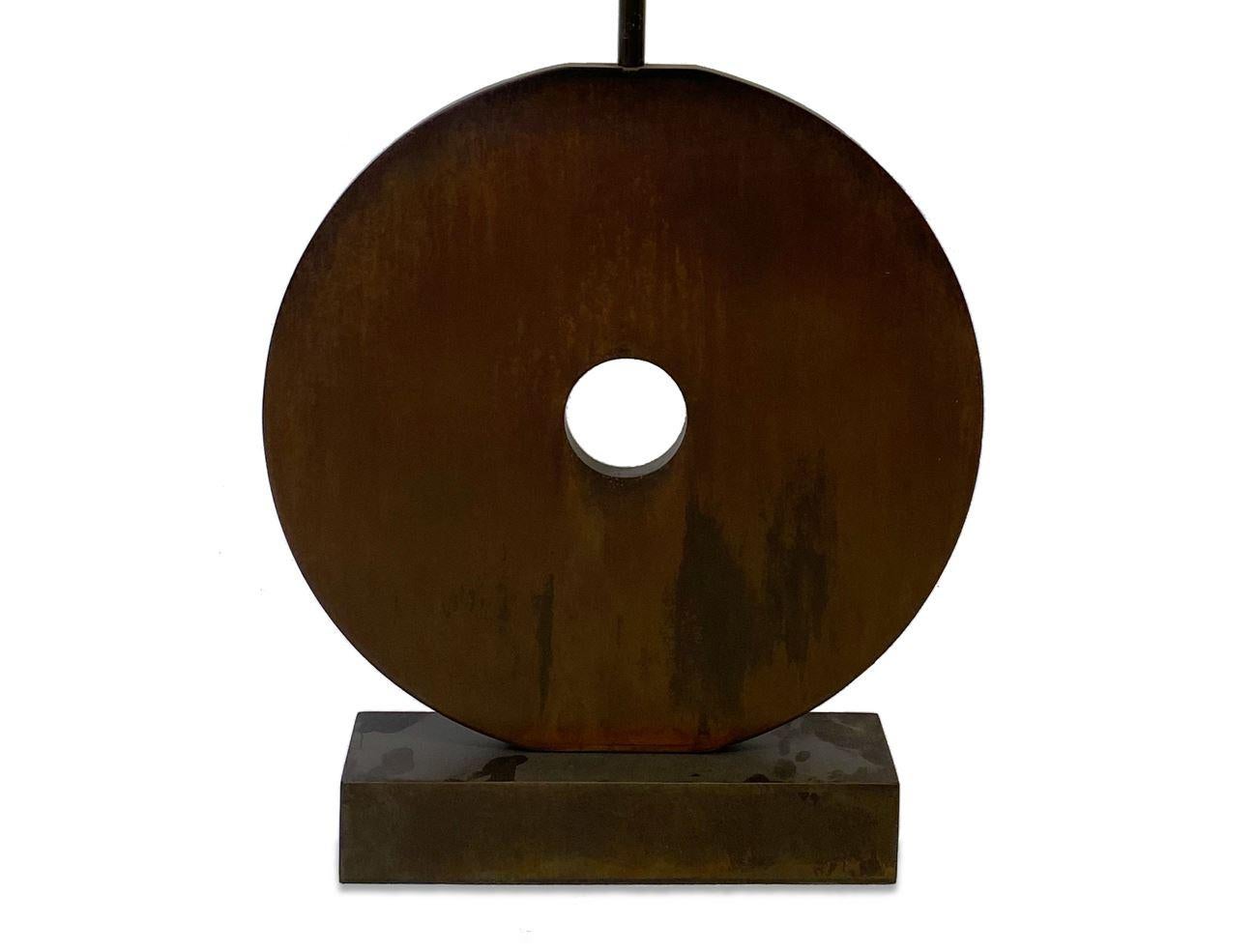 Modern Circular Iron Lamp Designed by Juan Montoya