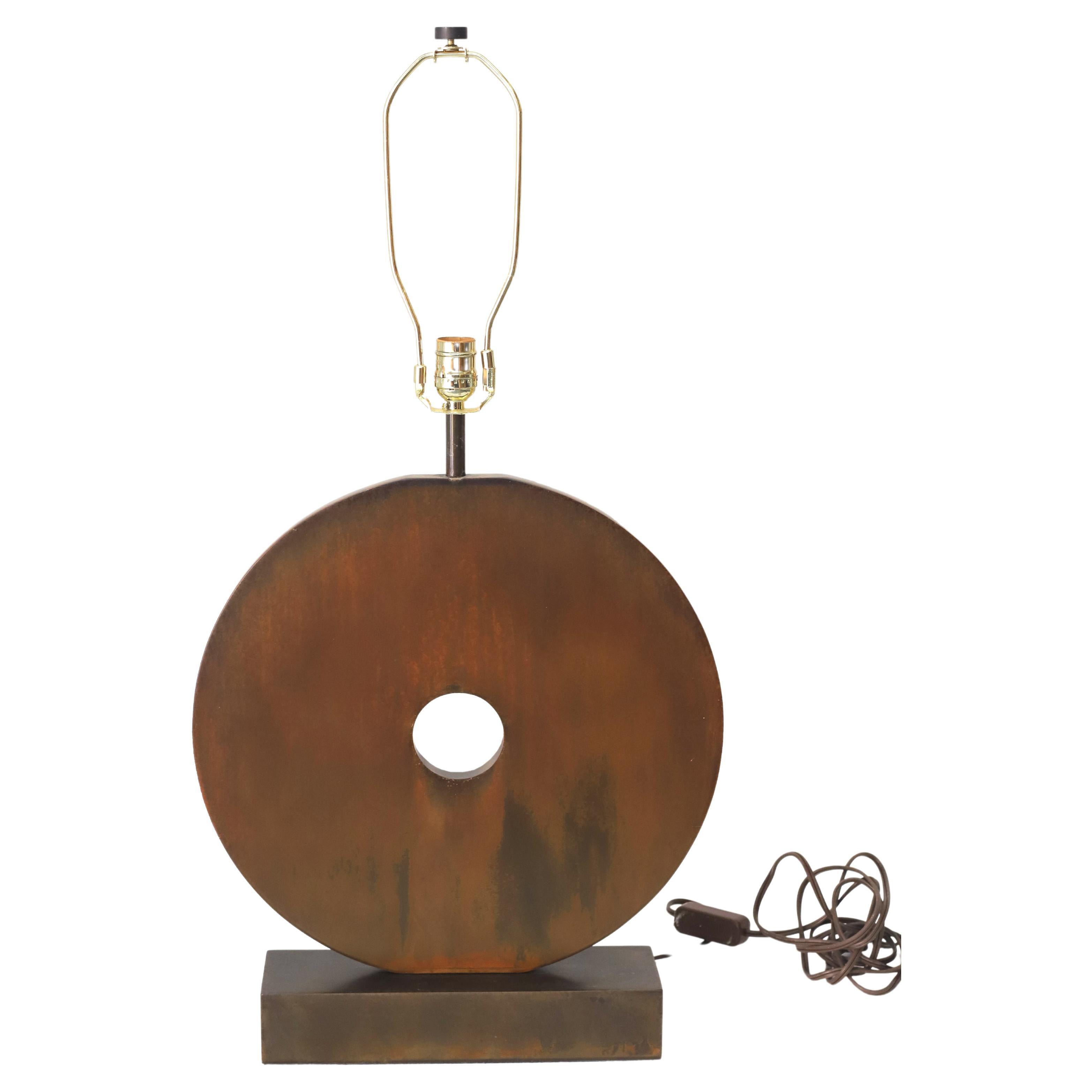 Circular Iron Lamp Designed by Juan Montoya