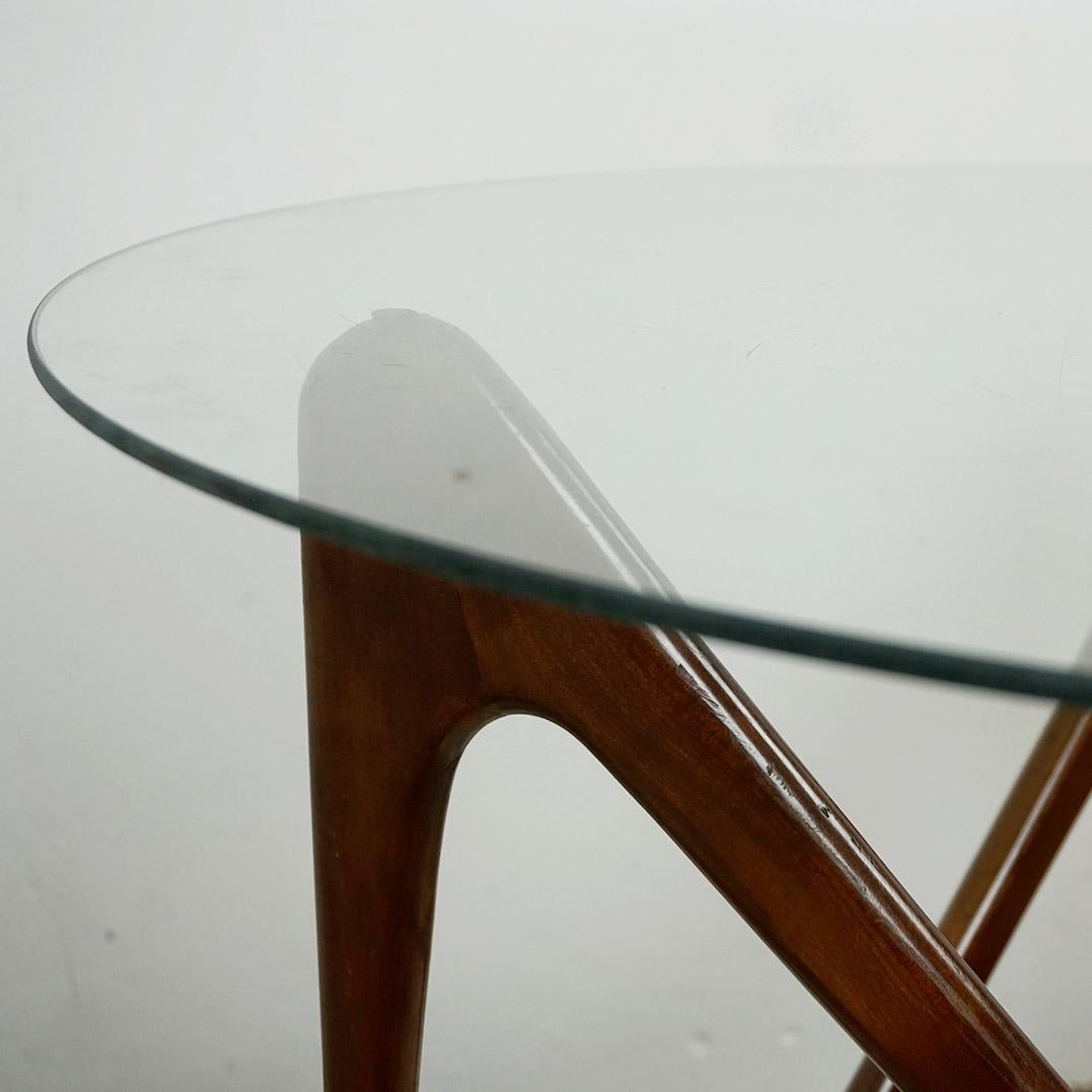 Runder italienischer Couchtisch aus der Mitte des Jahrhunderts von Cesare Lacca (Glas) im Angebot
