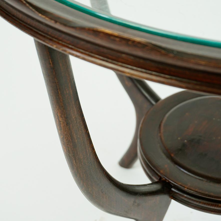 Circular Italian Mid-Century Glass Top Coffee Table Attr. to Carlo di Carli For Sale 2