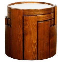 Circular Italian Midcentury Nesting Tables by Gianfranco Frattini for Cassina