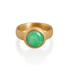 Circular Jade Ring, 22ct Gold