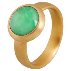Circular Jade Ring, 22ct Gold