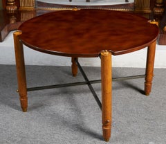 Circular Lacquered Wood Low Table by Jules Leleu