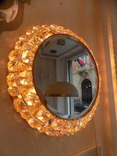 Circular Lighting "Diamond" Mirror by Bakalowits, Austria, 1960s