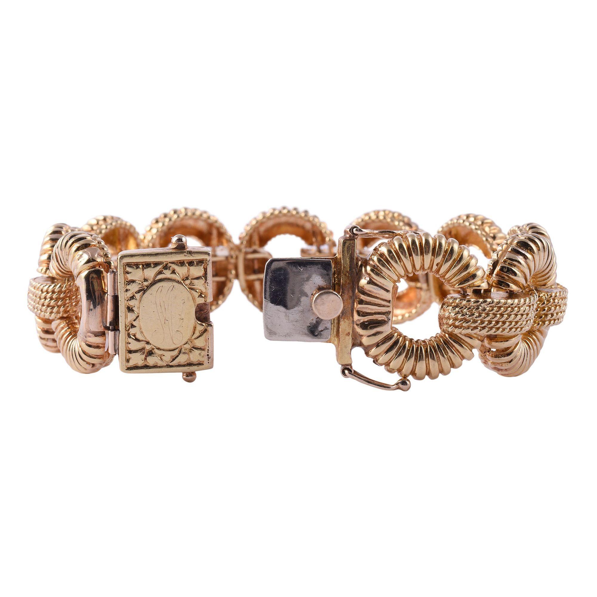 Rundes A Link Armband aus 18K Gold im Zustand „Gut“ im Angebot in Solvang, CA