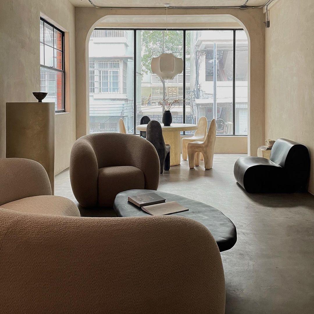 Fabric Circular Lounge Chair by Karstudio