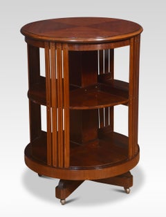 Circular mahogany revolving bookcase