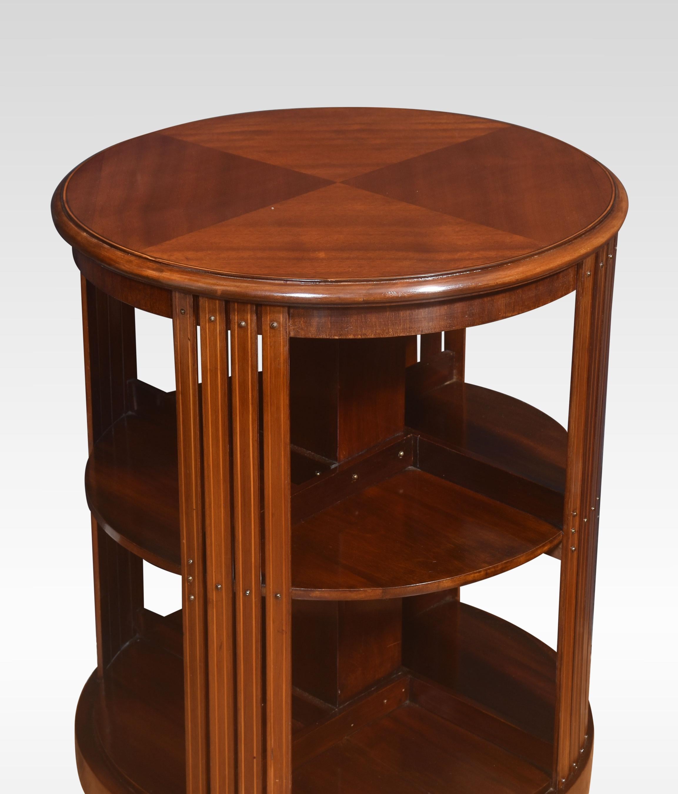 British Circular mahogany revolving bookcase For Sale