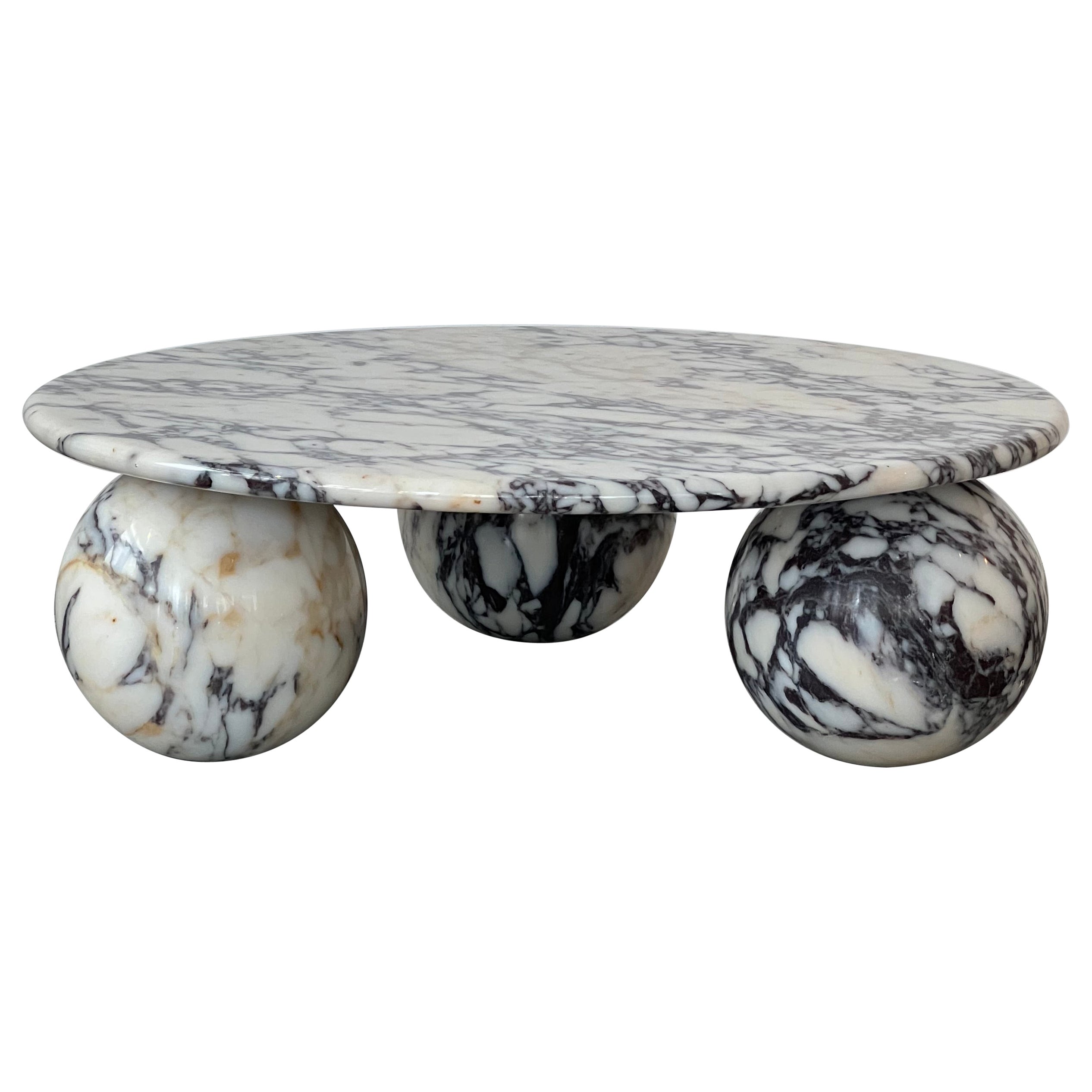 Circular marble coffee table