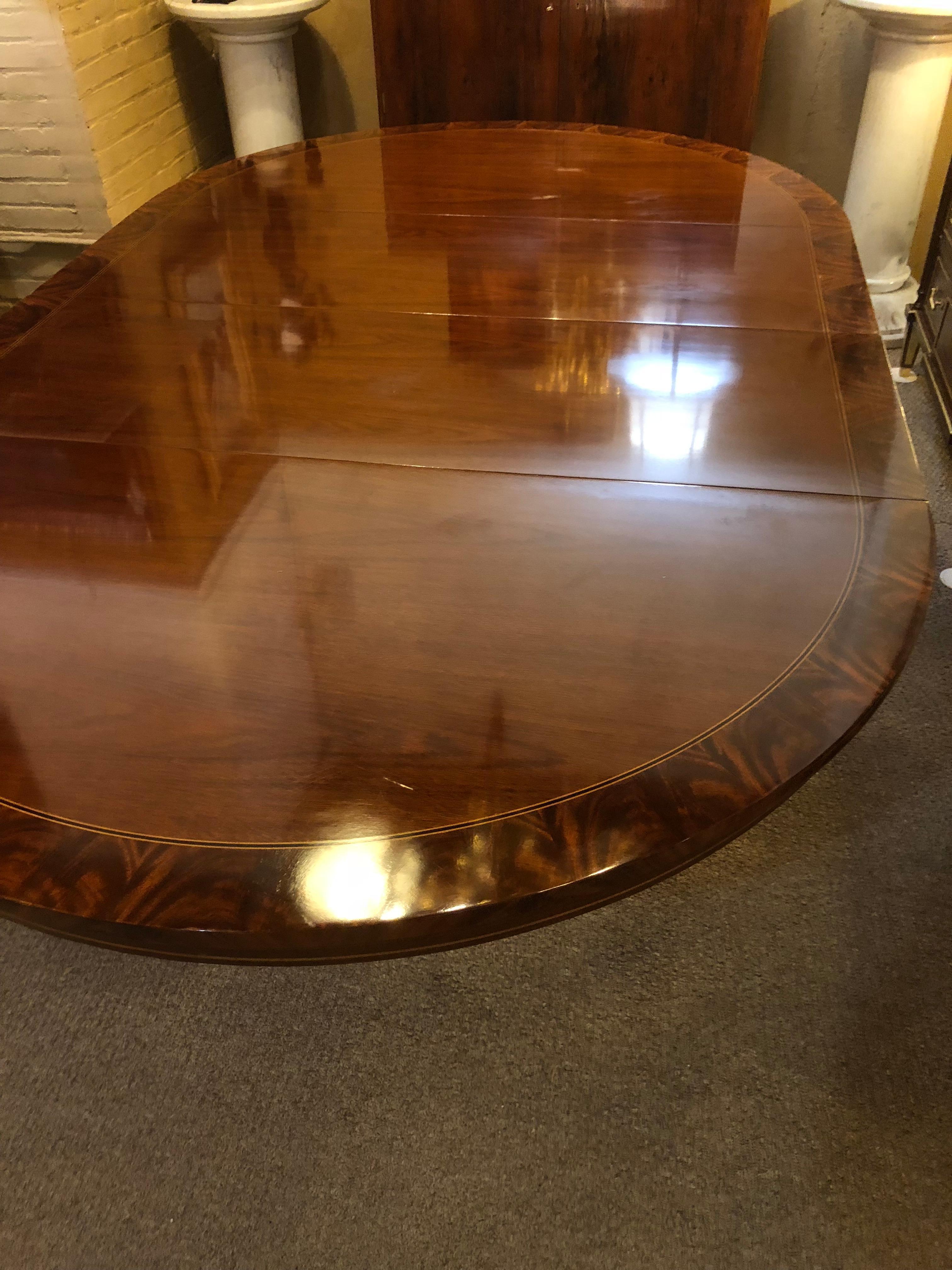 Circular MCM Kindel Rosewood Banded Dining or Center Table with Two Leaves 1