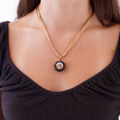 Circular micro mosaic pendant necklace of the Temple of Vesta, 1830-40