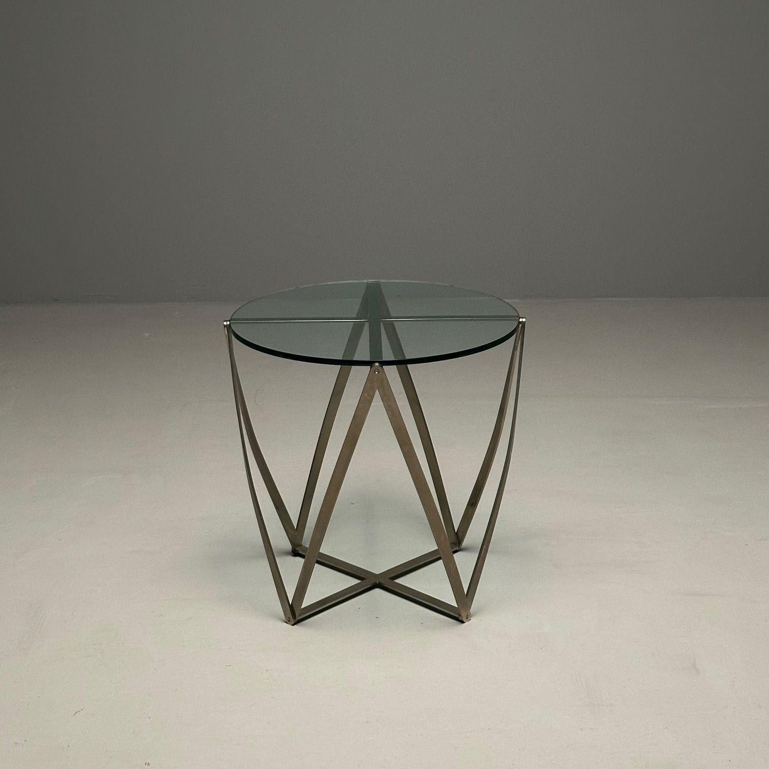 American Circular Mid-Century Modern Aluminum Side / End Table by John Vesey, Sculptural For Sale
