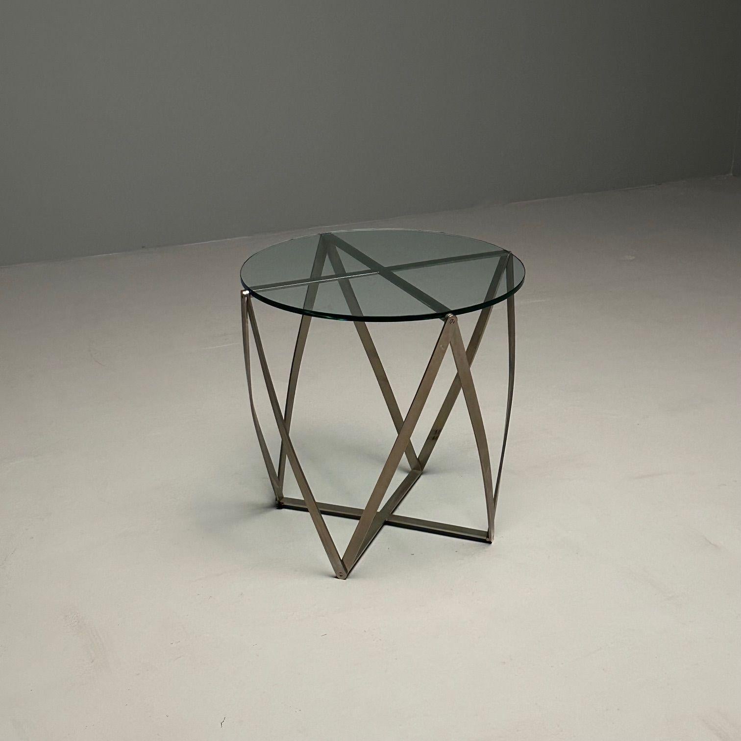 Circular Mid-Century Modern Aluminum Side / End Table by John Vesey, Sculptural 1