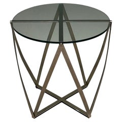 Table d'appoint circulaire en aluminium mi-siècle moderne de John Vesey, Sculptural