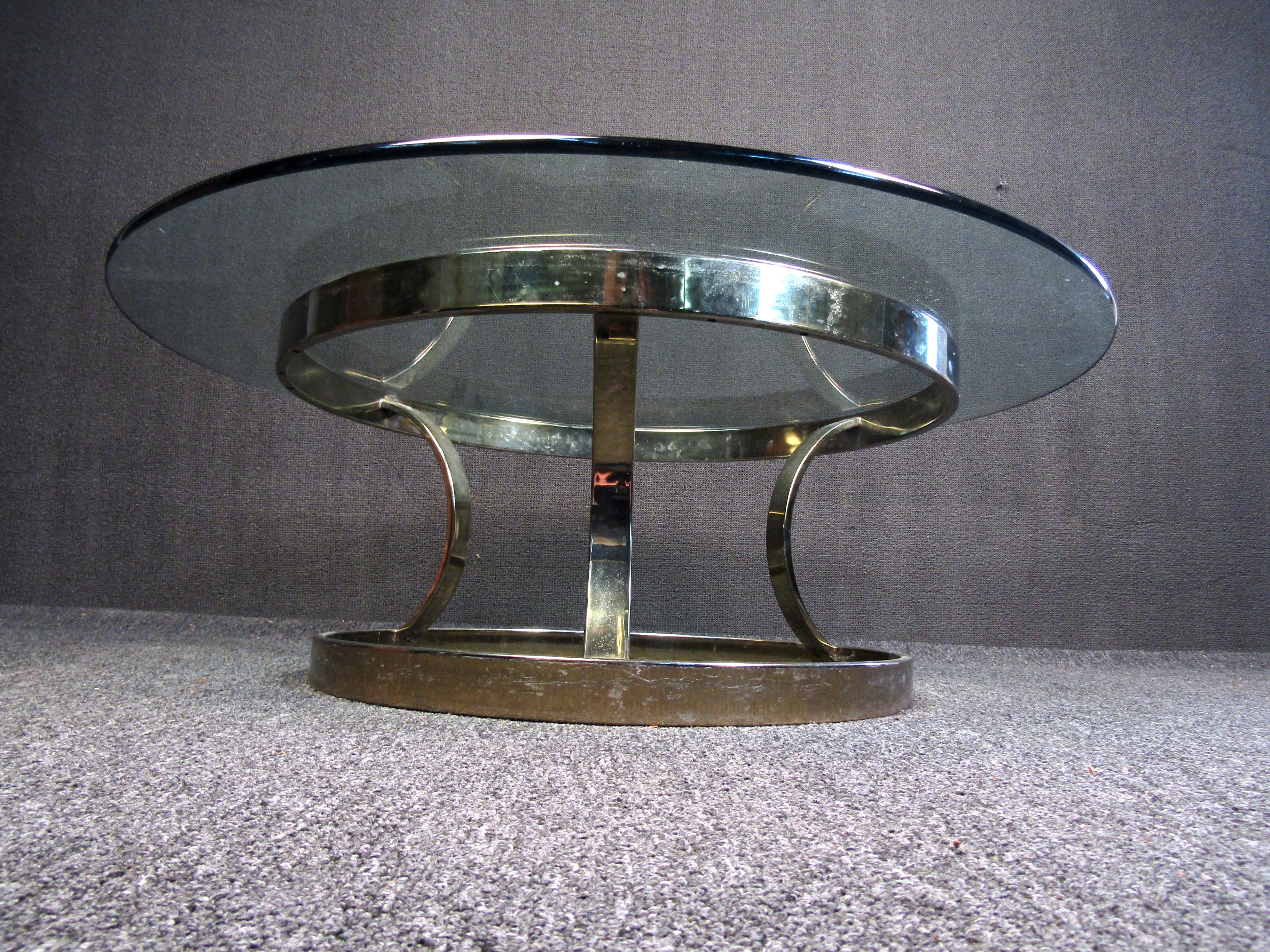 mid century circular coffee table