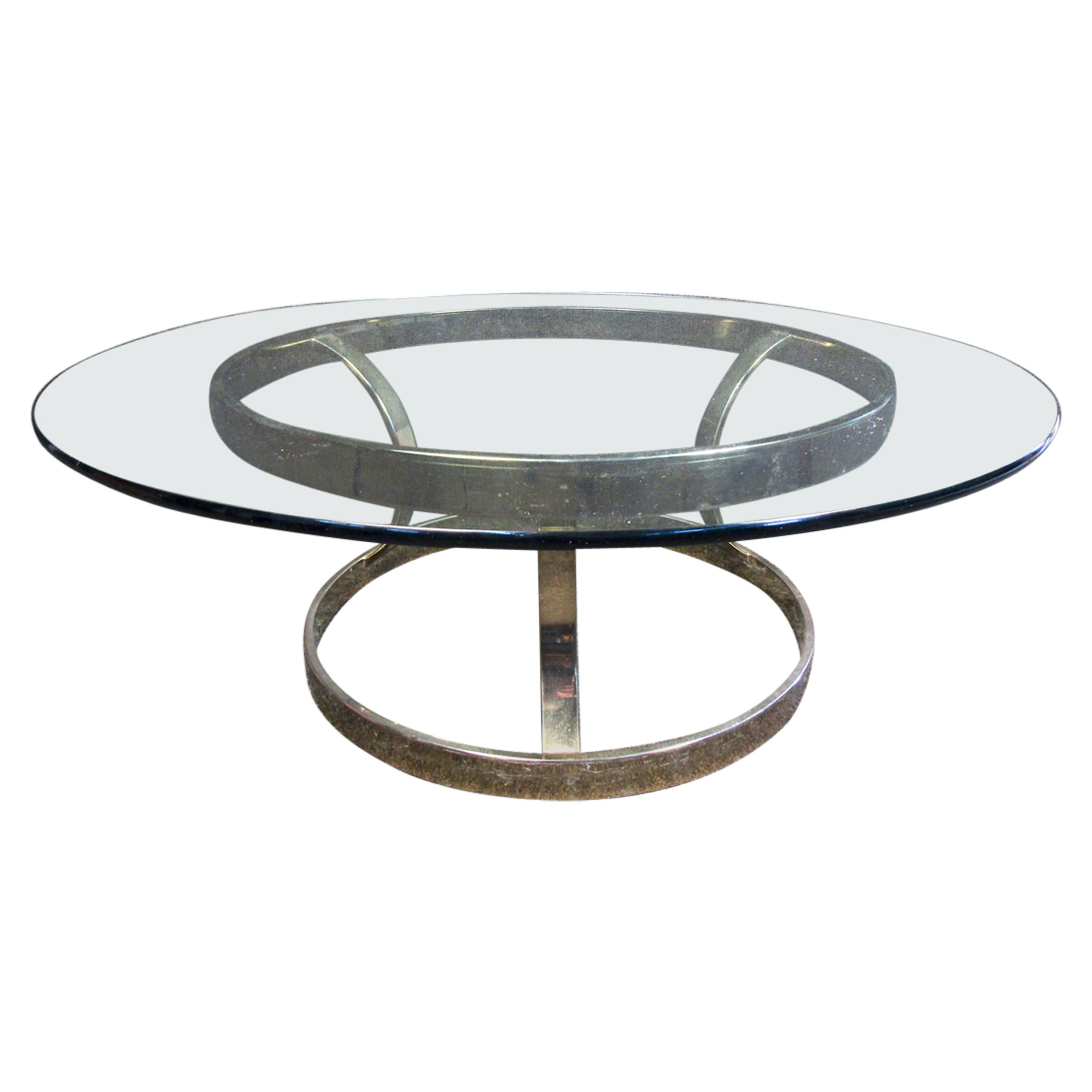 Table basse circulaire mi-siècle moderne