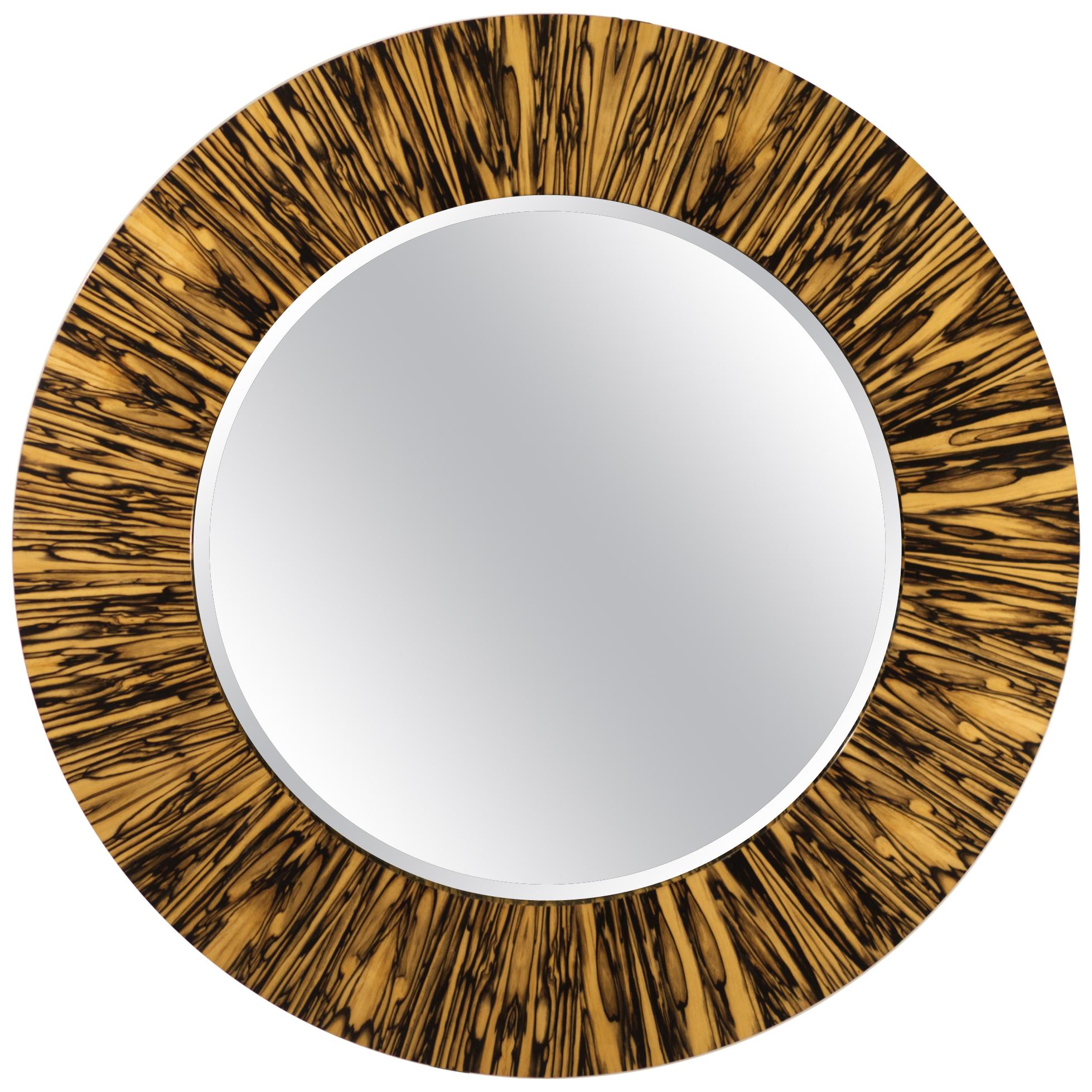 Modernist series Wide Frame Mirror in Royal White Ebony For Sale