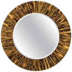 Specchio con cornice larga della serie Modernist in Royal White Ebony