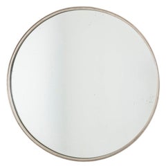 Circular Mirror in Silver Plated Brass, 1970's