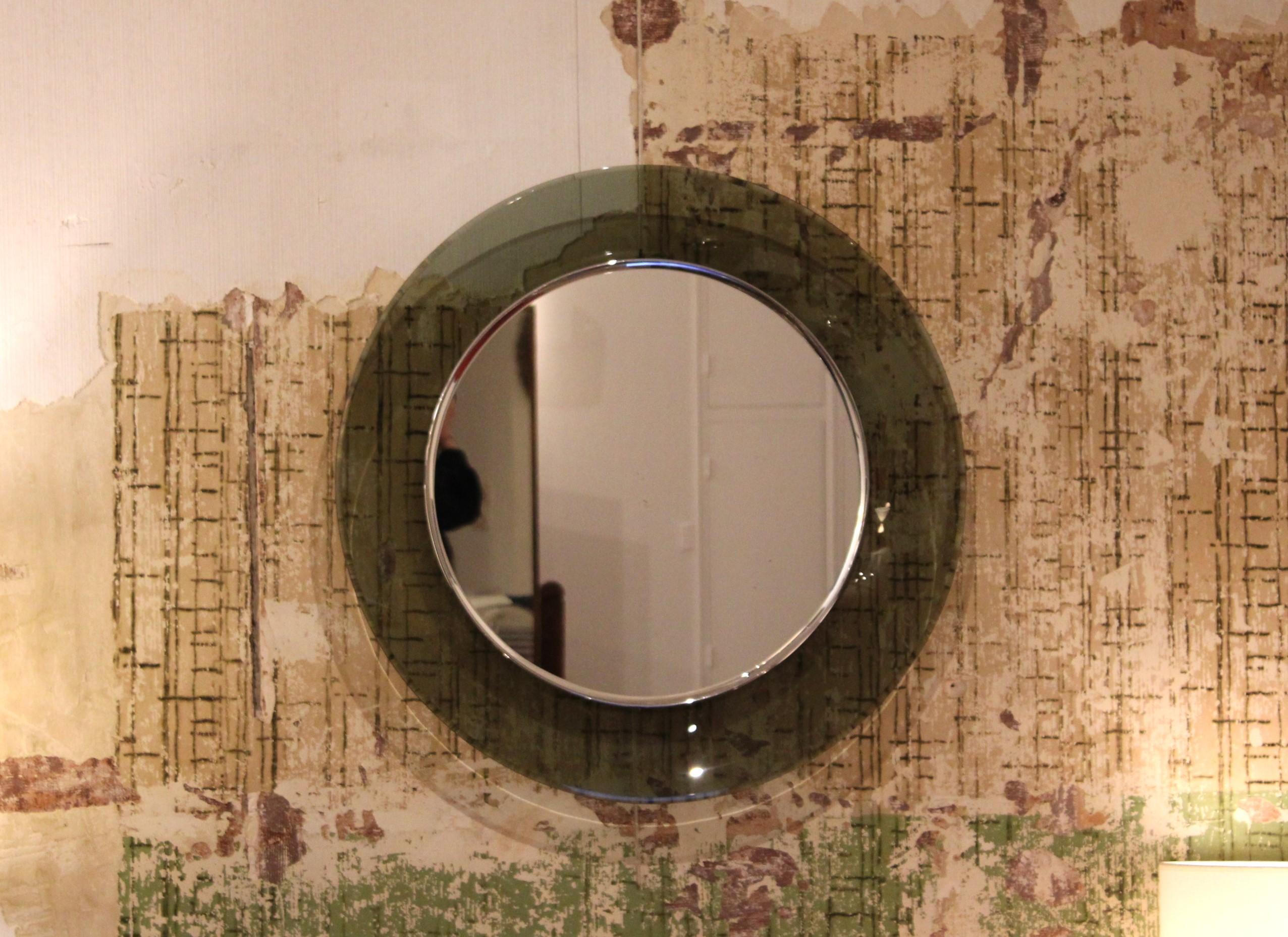 Circular mirror, model 1669 by Max Ingrand for Fontana Arte, Italy, 1960 In Excellent Condition For Sale In Paris, FR