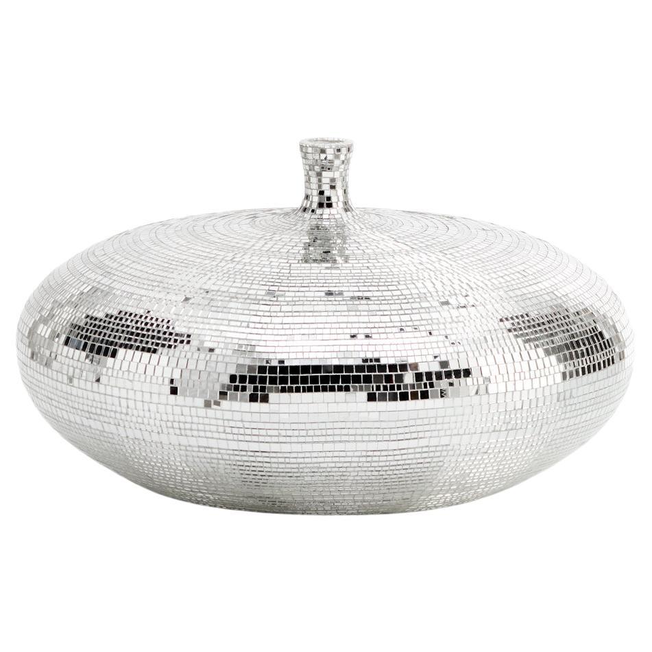 Circular Mirrored Vase in Mosaic