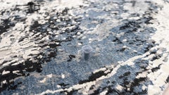 Circular Moon Figurative Carpet Hand Knotted Wool India Round Rug Design Italy