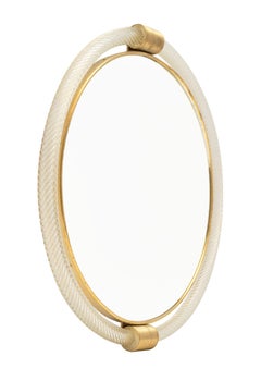 Circular Murano Glass “Torsado” Mirror by Fuga