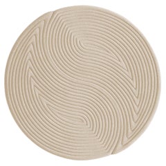 "Circular Niwa" 100% Wool Modular Contemporary Rug, Mexican Design