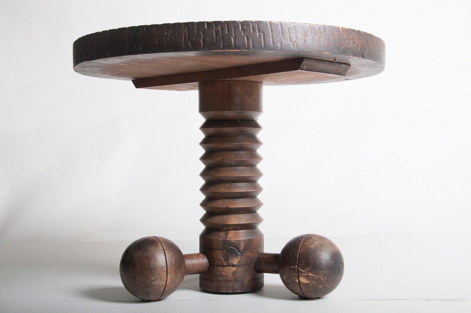 French Circular Occasional Table by Charles Dudouyt