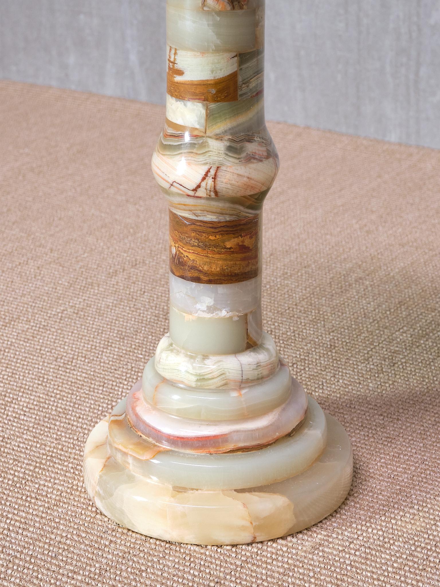 Circular Onyx Side Table with Pedestal Base, Italy, 1960s 3