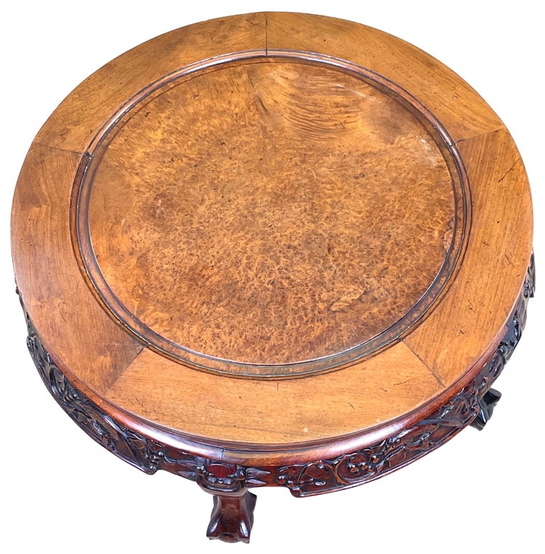Victorian Circular Oriental Hardwood Coffee Table For Sale
