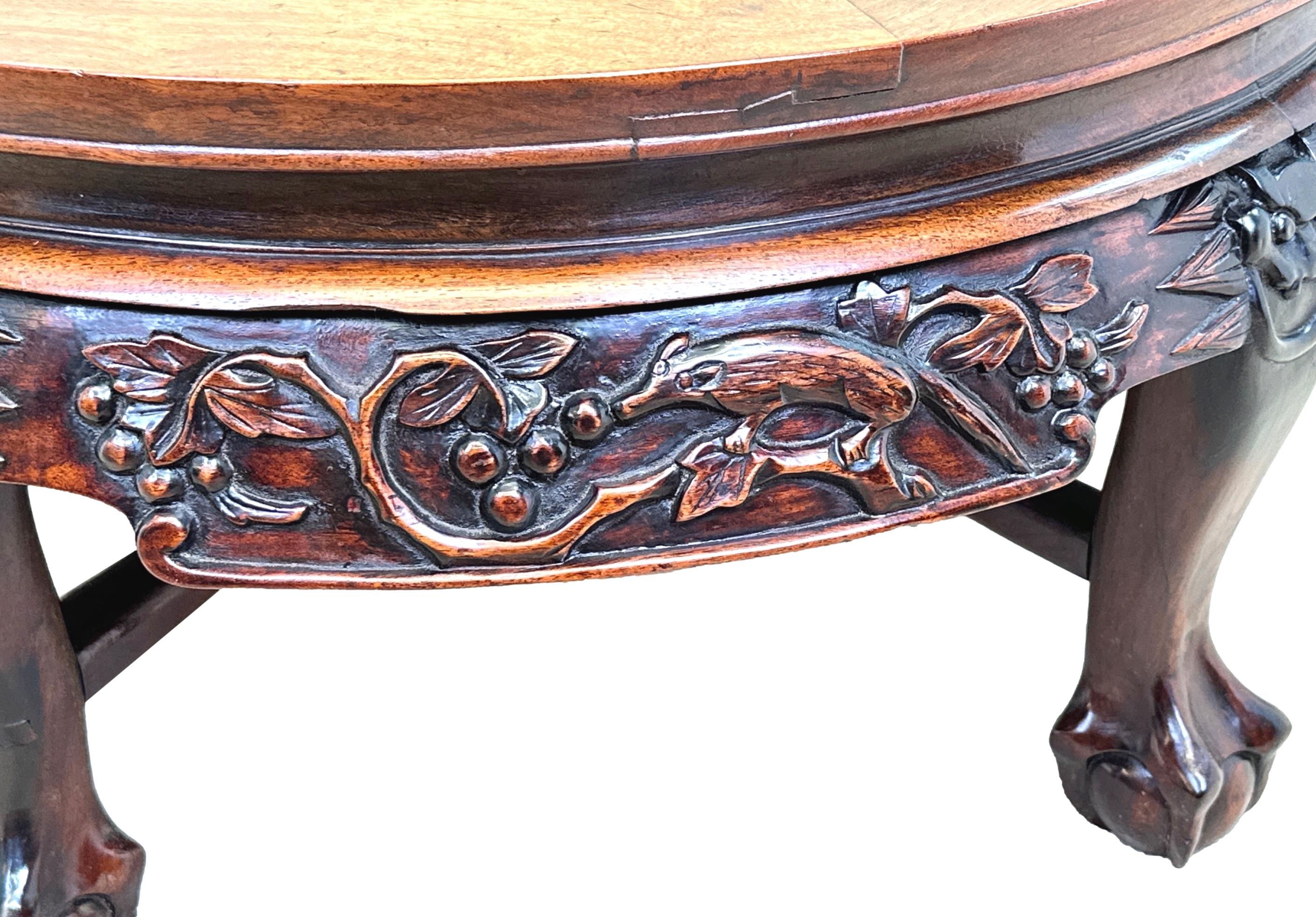 Chinese Circular Oriental Hardwood Coffee Table For Sale